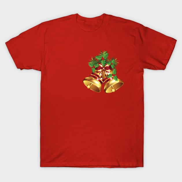 Golden Christmas Bell T-Shirt by AnnArtshock